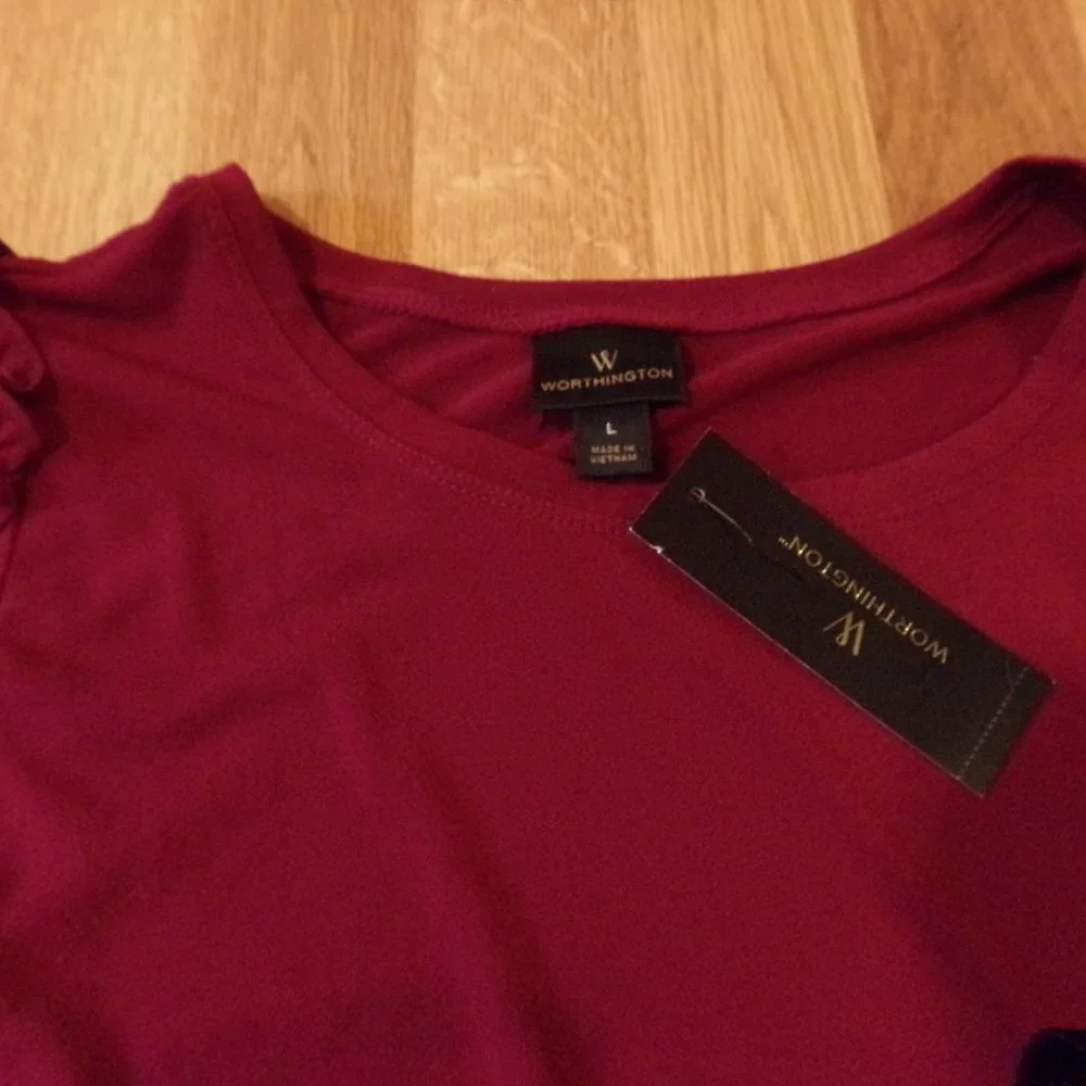 NWT Women's Worthington Large Dressy Shirt Top - Picture 2 of 8